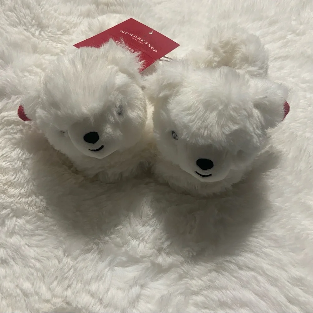 White Polar Bear Kids Slippers